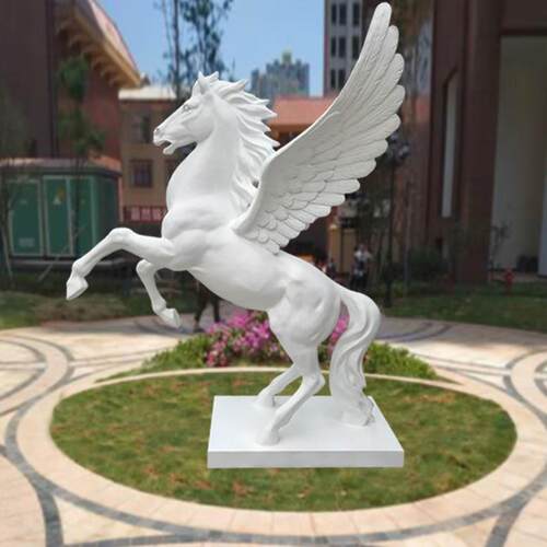 玻璃钢飞马雕塑大型仿真动物腾飞白马模型户外公园林广场景观摆件