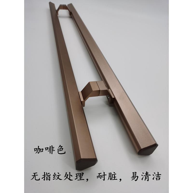 铝合金黑色大门把手玻璃门拉手材质菱形三角管金色银色商铺门定制