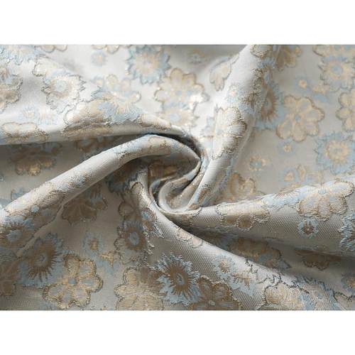 色织金丝小碎花提花剪花面料蓝金小清新时装手作箱包鞋服布料现货