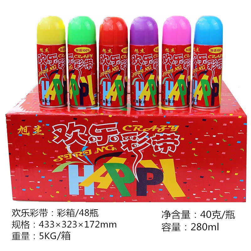 厂家直销手持喷彩带雪庆典阻燃防火喷彩条圣诞飞雪喷节日飞花
