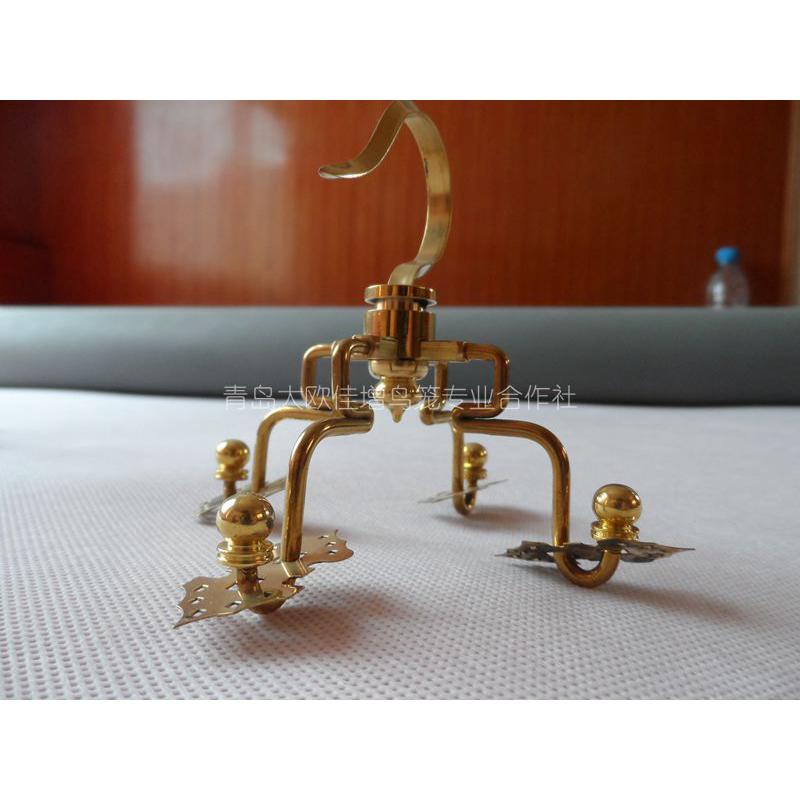 大欧鸟笼黄铜四抓钩 太保钩 靛颏红子绣眼 六寸七寸小圆笼用