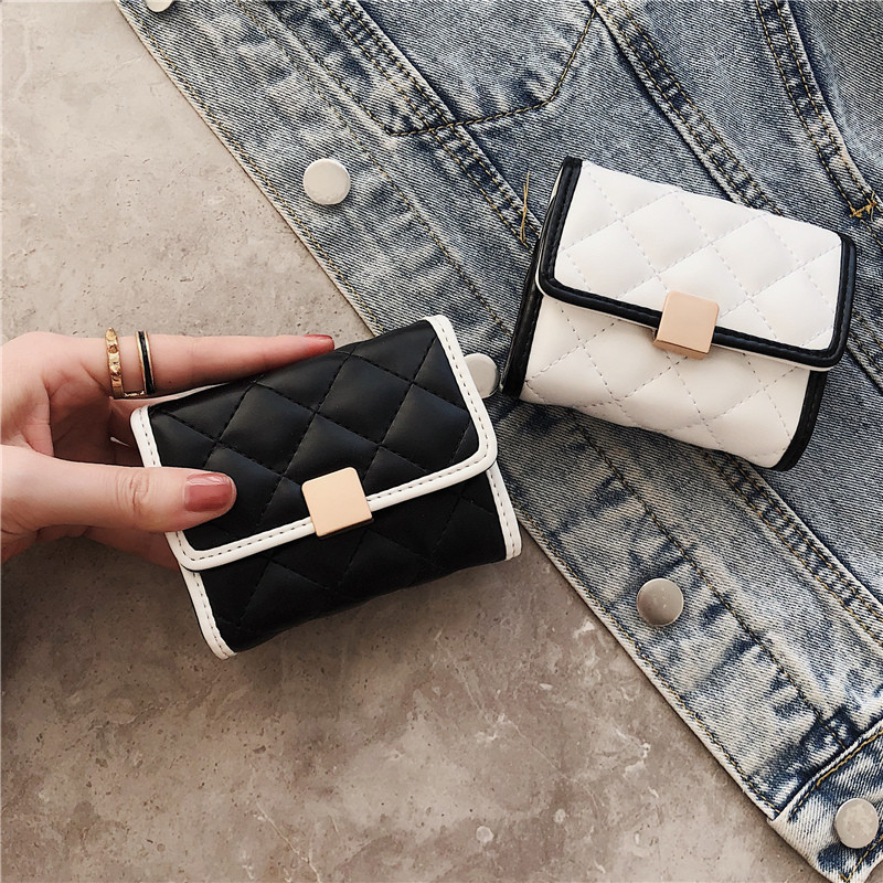 卡包零钱包女式小巧韩版简约菱格搭扣多功能驾驶证名片夹信用卡套