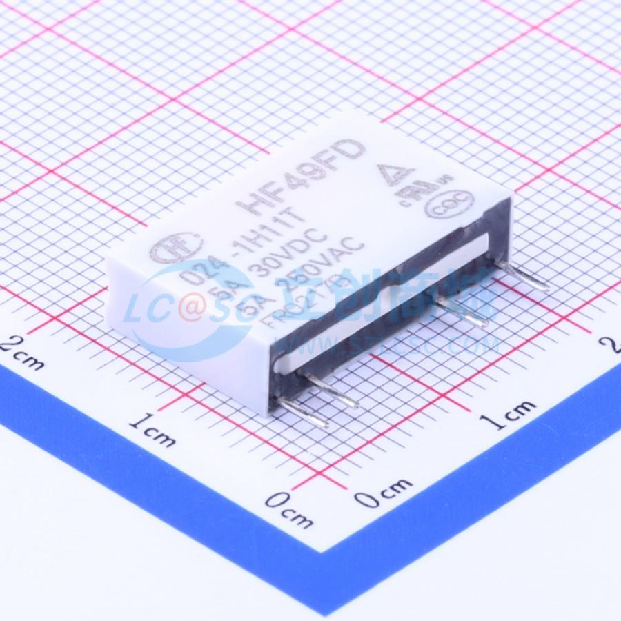 功率继电器 HF49FD/024-1H11T SIP,5x20mm 4 24V 电子元器件配单