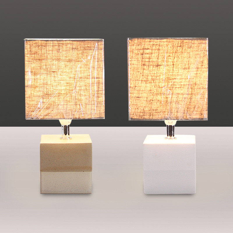 简约北欧小夜灯饰床头布罩陶瓷台灯具复古装饰摆件工艺术礼品桌灯,家装灯饰光源,小夜灯,淘宝优惠券,粉丝福利购,淘宝优惠卷