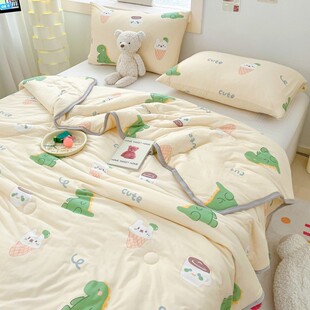 夏季母婴级针织棉夏凉被被子小清新品可机洗礼儿童空调被夏被