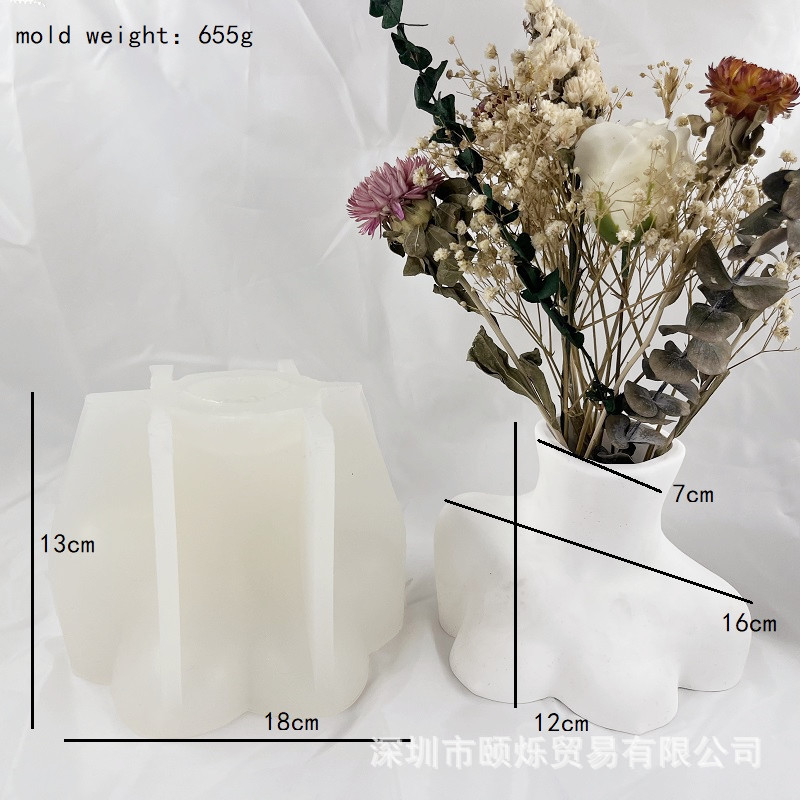 上半身女人花瓶硅胶模具女人身体花瓶花盆插花硅胶模具花瓶模具