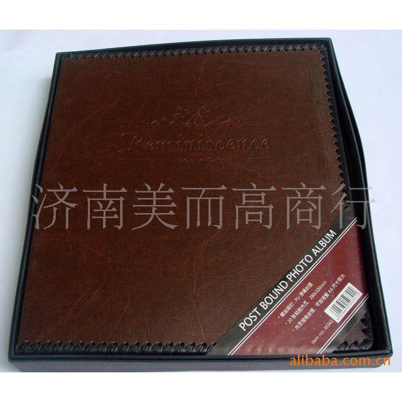 仿皮12寸20相册40面粘胶相册影a4粘胶pu仿皮穿绳张