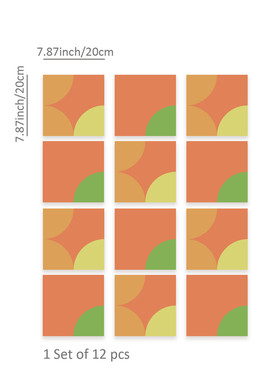 funlife现代加州暖摩登风橘色客厅背景墙装饰自粘瓷砖贴kts118