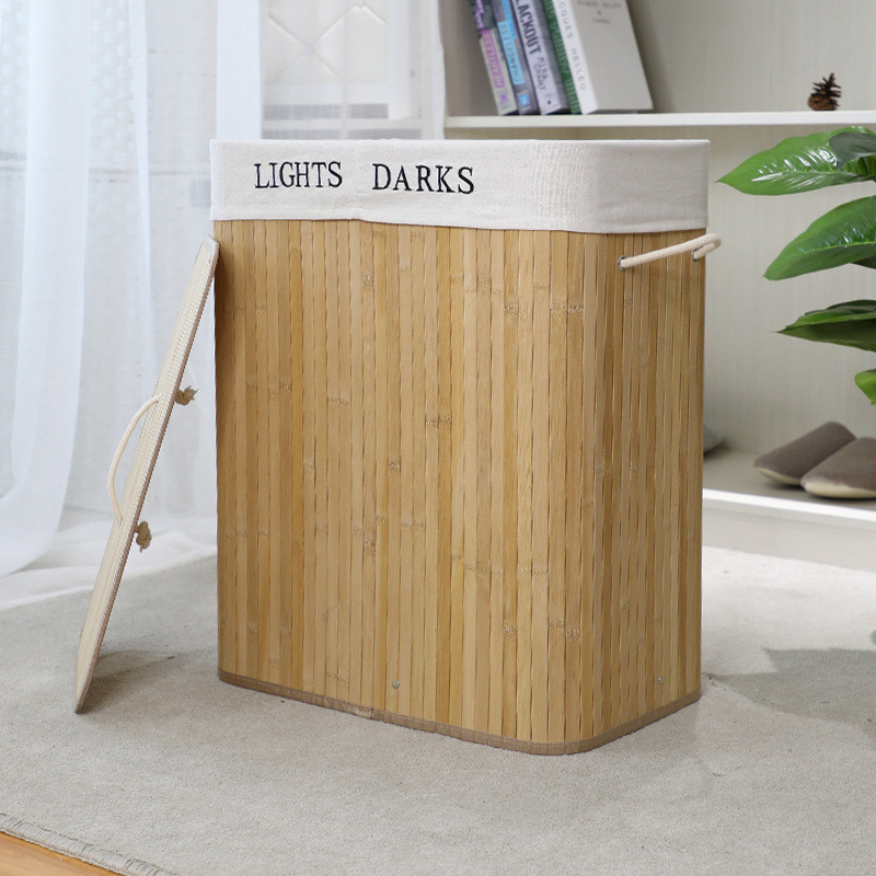 竹洗衣篮脏衣篓竹编衣服收纳编织折叠桶批发