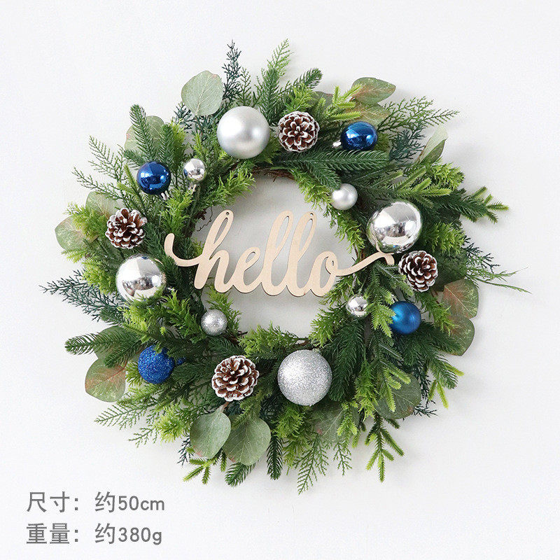 新款圣诞节装饰花环50cm圣诞圣诞球花圈松果装饰品庭院门挂橱窗花,节庆用品/礼品,圣诞礼品,淘宝优惠券,粉丝福利购,淘宝优惠卷