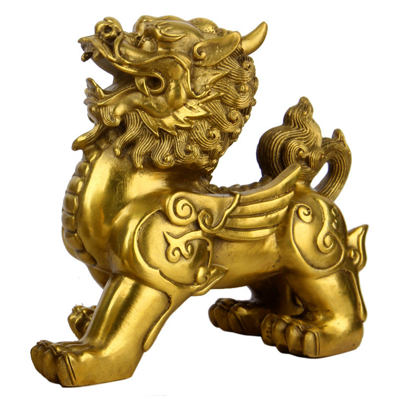 纯黄铜貔貅招财摆件一对家居工艺品办公装饰铜器客厅批发铜貔貅