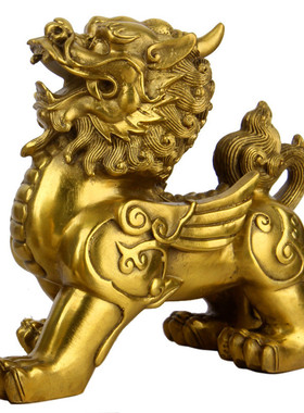 纯黄铜貔貅招财摆件一对家居工艺品办公装饰铜器客厅批发铜貔貅