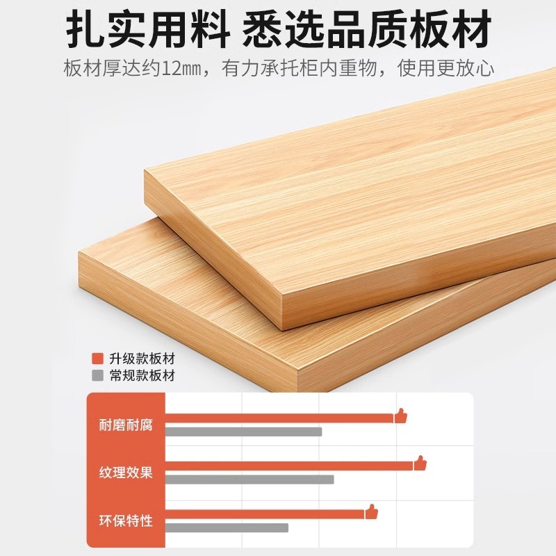 文件柜办公室置物柜带锁资料柜木质办公桌边柜侧柜桌下储物柜矮柜