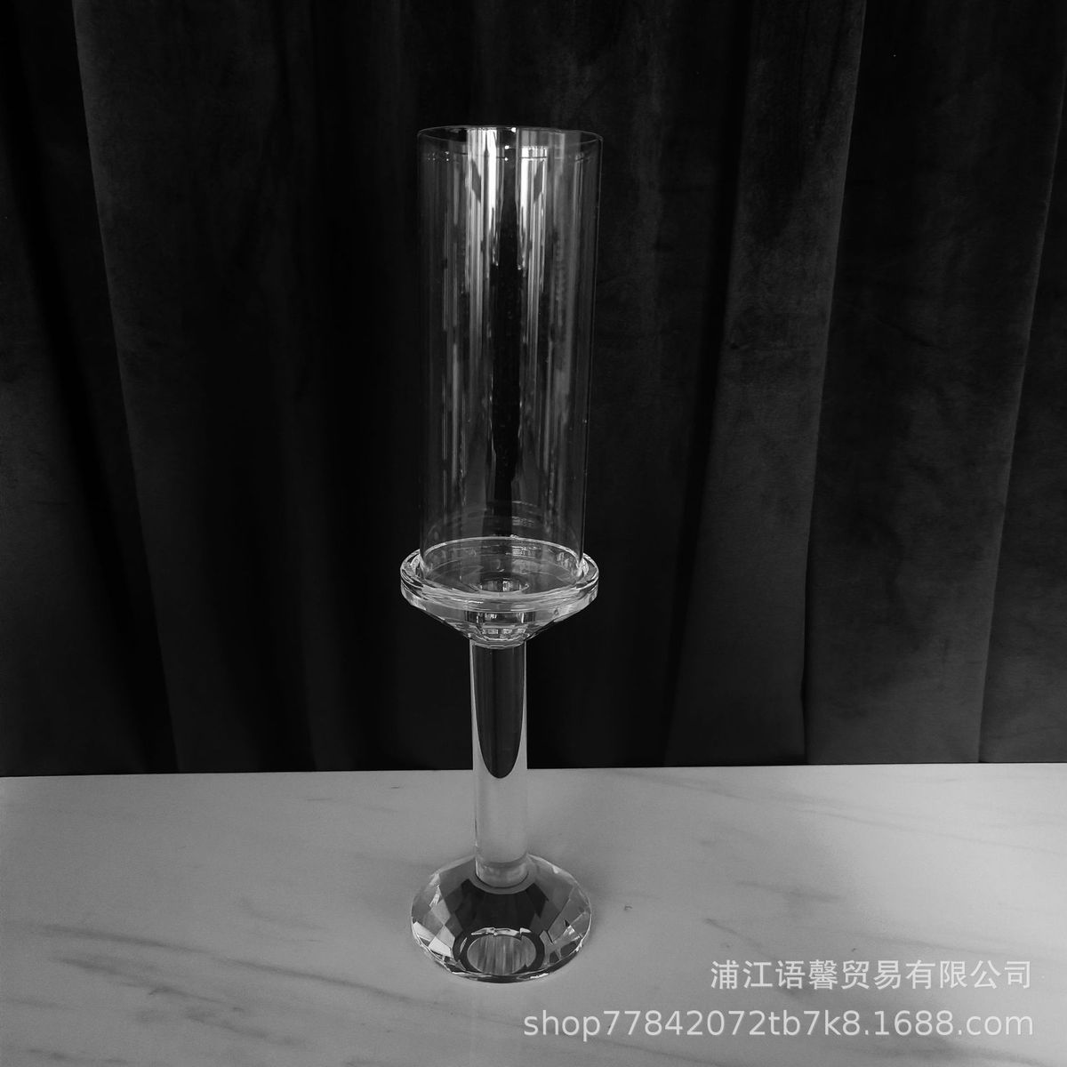 创意欧式水晶烛台单头玻璃烛台婚礼蜡烛台婚庆酒店餐道具摆件