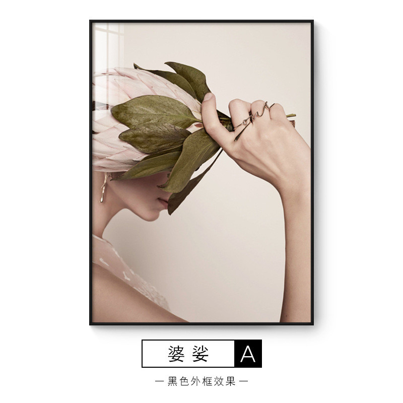现代轻奢人物装饰画餐厅玄关简约大气壁画时尚客厅沙发背景墙挂画图片