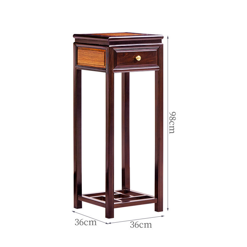 红木花架檀香木花花盆架客厅置物架盆景架简约实木双色仿古落地几