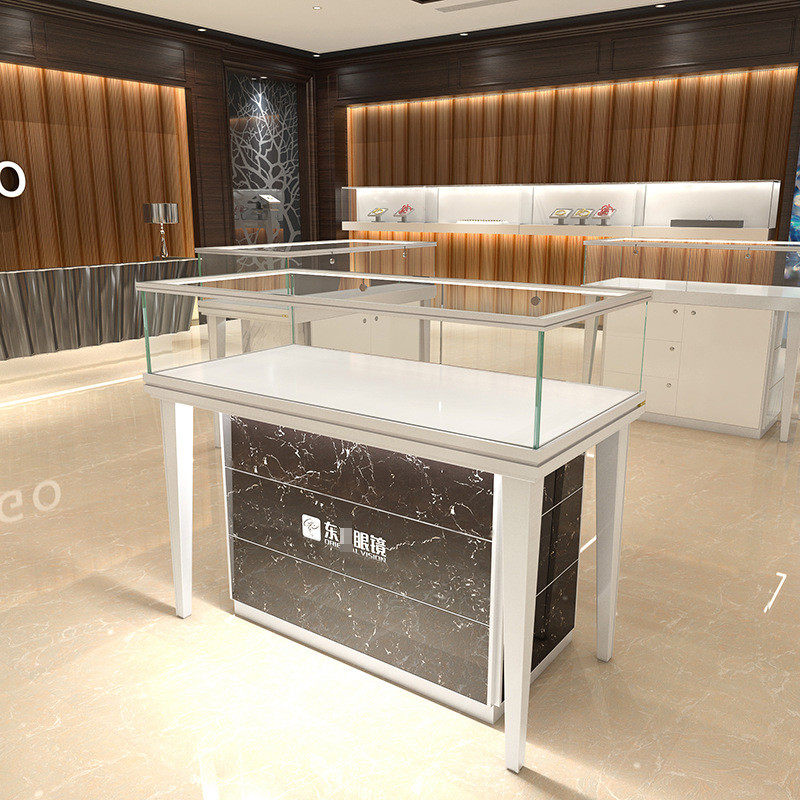 珠宝展柜新款高档玉石玉器展示柜台玻璃铝合金产品陈列展示柜