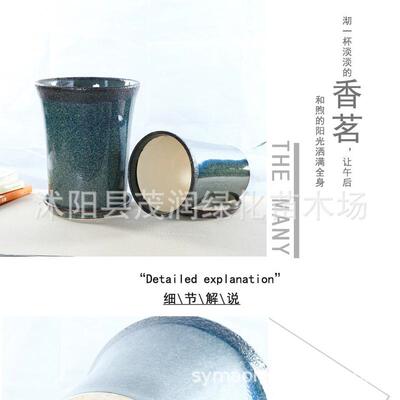 陶瓷花盆大号室内绿植物盆栽凤尾竹用简约陶瓷带盆盆景陶瓷托盘