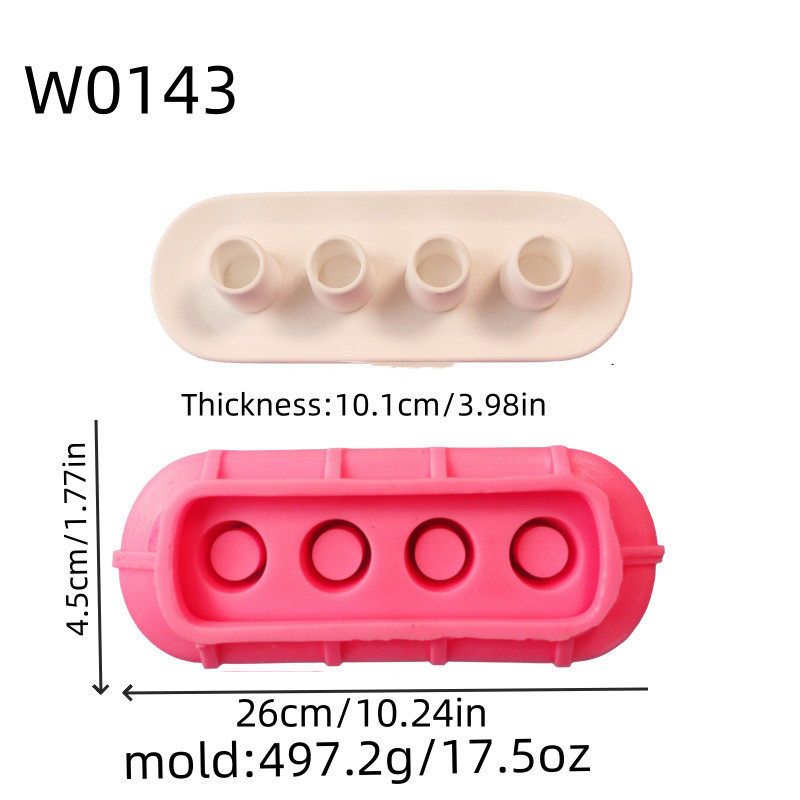 四孔托盘烛台硅胶模具diy水泥石膏装饰硅胶模具烛台w0143