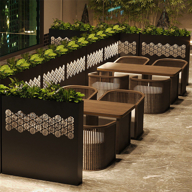 l!饭店隔墙卡座免钉半隔断餐饮包间墙围栏遮挡餐厅屏风新款栅栏花