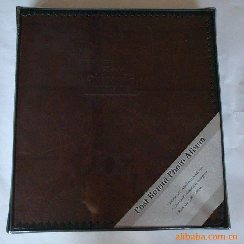 仿皮12寸20张40面粘胶相册粘胶a4影pu仿皮穿绳相册