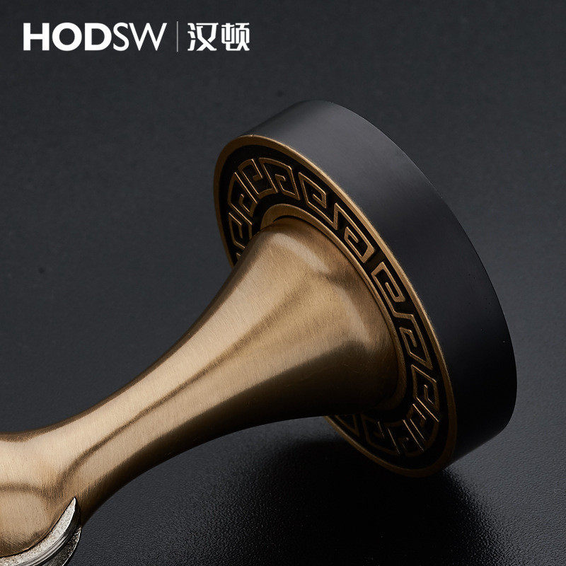 汉顿黄铜新中式门吸地装墙装双用门吸强磁黄铜中式门吸花式铜地吸