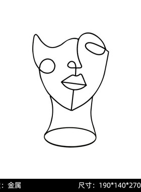 现代简约客厅家居饰品摆件线条桌面装饰品创意金属个性化线条装饰