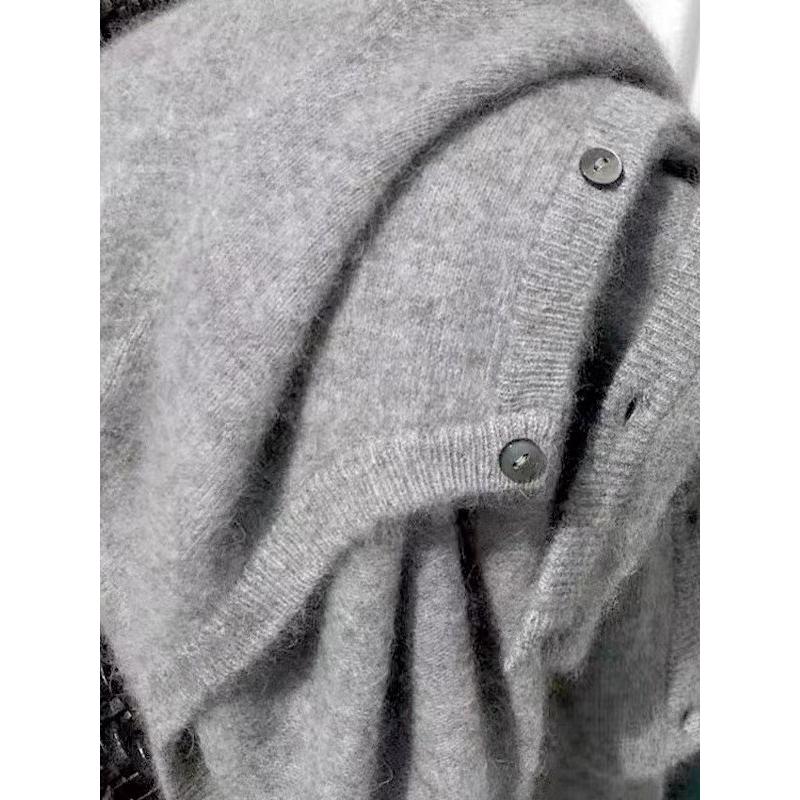 韩版毛衣外套女慵懒风黑色针织衫空调开衫外穿上衣2025春秋装新款