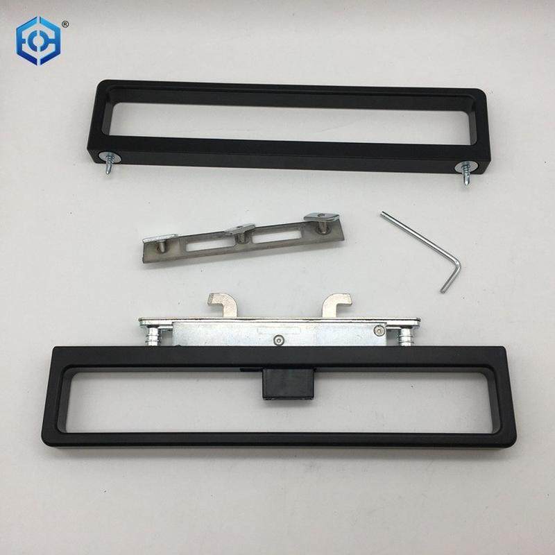 简约单门窗钩锁推拉双钩锁窄边框料专用一字锁带拉手玻璃门锁