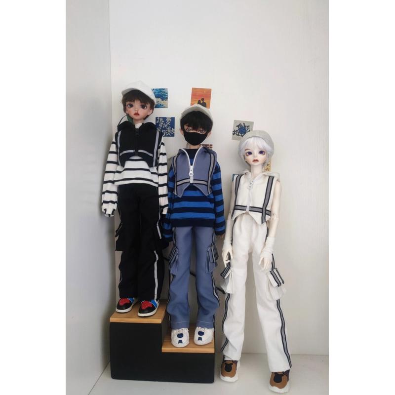 友人娃衣 自制 bjd ob22 ob24  四分 六分反光带马甲工装裤两件套