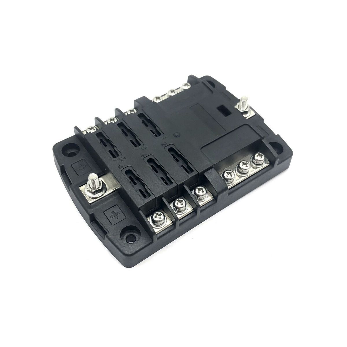 汽车房车改装6路保险丝锁扣6进6出多路保险盒带黄色安全盒