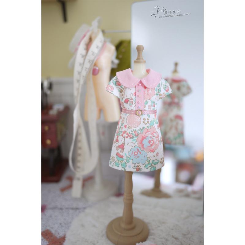 豆爷の店 复古系列-花小兔 blythe胶皮ob11 holala momoko娃衣