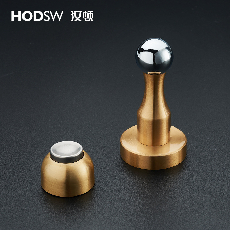 黄铜墙地两用极简门吸强磁简约门吸黄铜门碰欧式强力地吸防风门吸