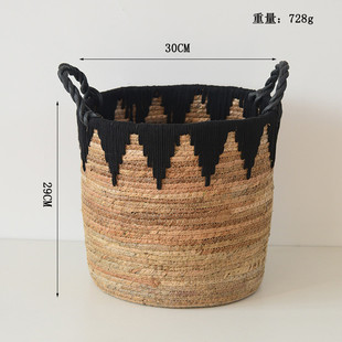 北欧绿植装 饰家居客厅创意花篮藤编花篮室内阳台多肉盆栽草编花盆
