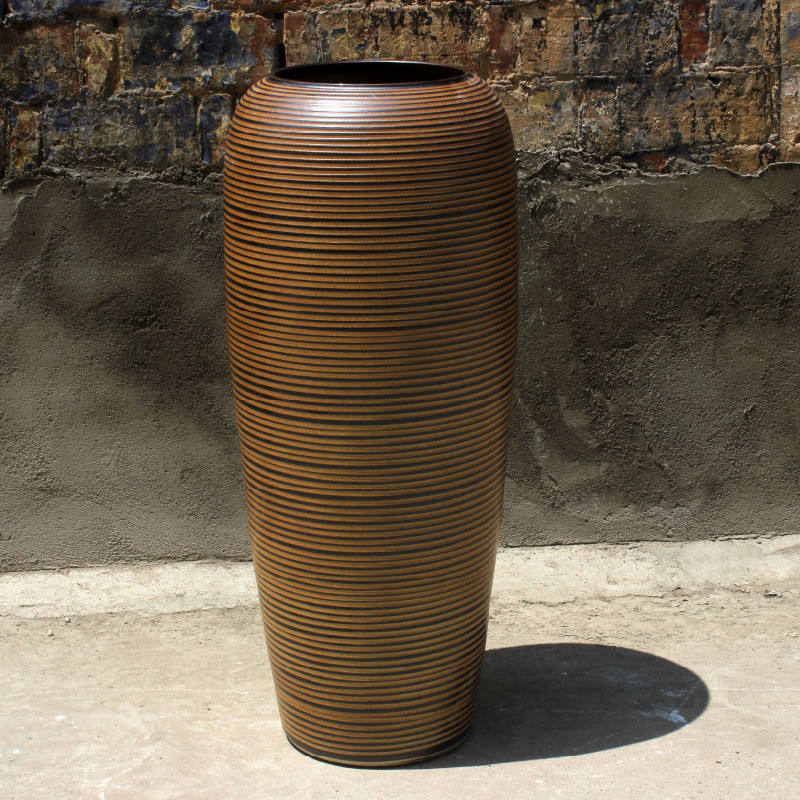 景德镇陶瓷摆件插花落地大花瓶中式水培复古陶罐客厅家居装饰摆件