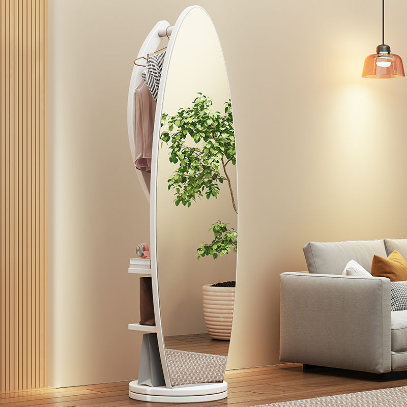 实木衣帽架落地镜换衣镜镜子穿衣镜全身镜立式旋转女卧室家