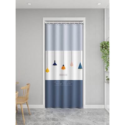 房间帘子空调隔断帘卧室厕所卫生间门厨房遮挡布帘家用免打孔挂帘