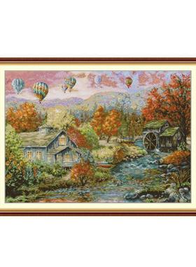 nkf十字绣新款2024新款diy秋日的山谷四季风景系列批发厂家代发