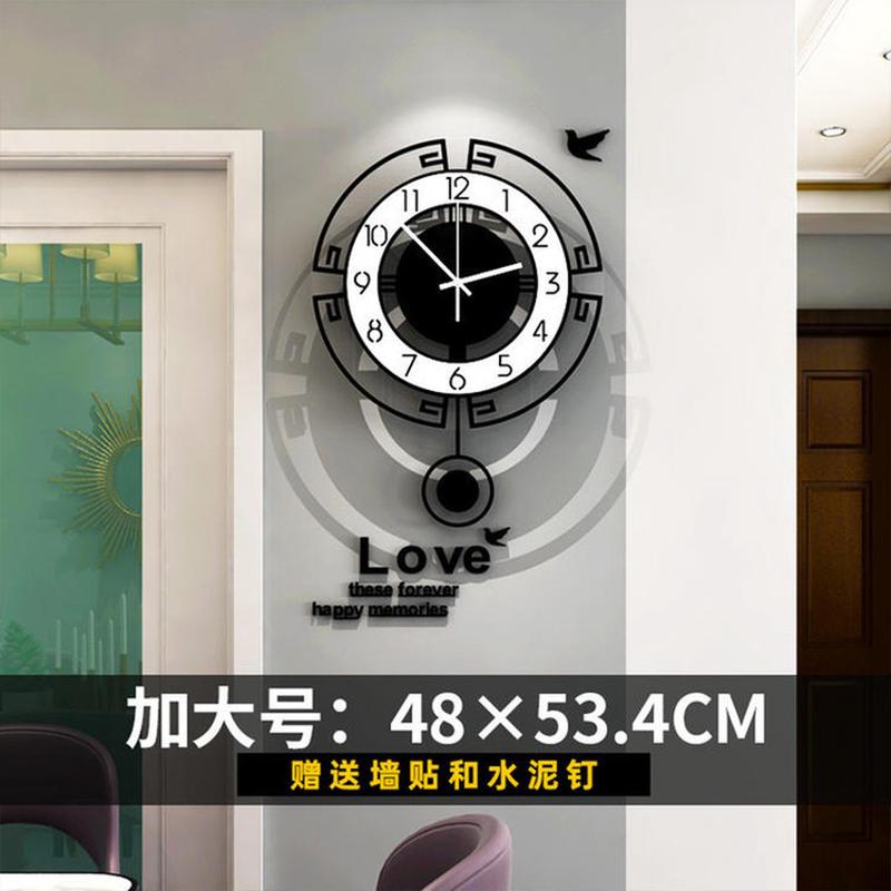新款网红钟表挂钟客厅中式轻奢现代简约时钟装饰挂墙静音家用