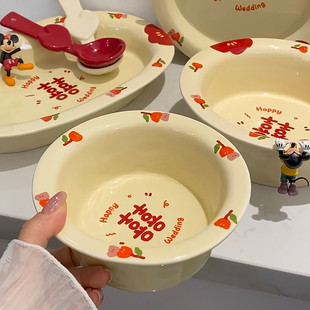 中式餐具套装2025新款喜庆陶瓷碗盘组送人陪嫁新婚礼物碗碟礼盒