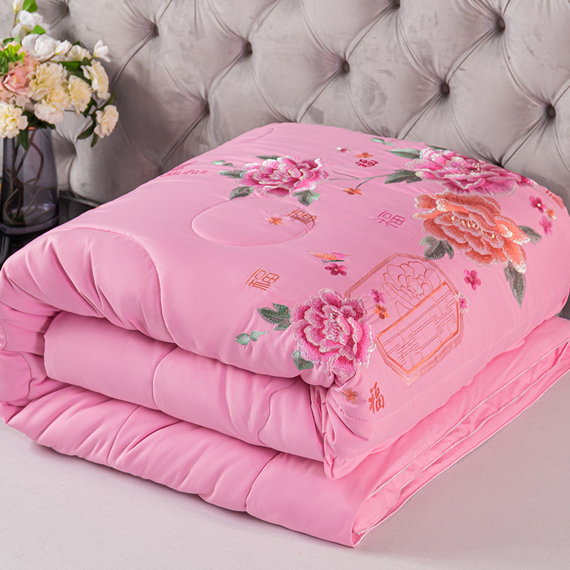 1vpk婚庆被大红刺绣喜陪嫁婚被春秋被芯加厚冬被子结婚房被中式绣