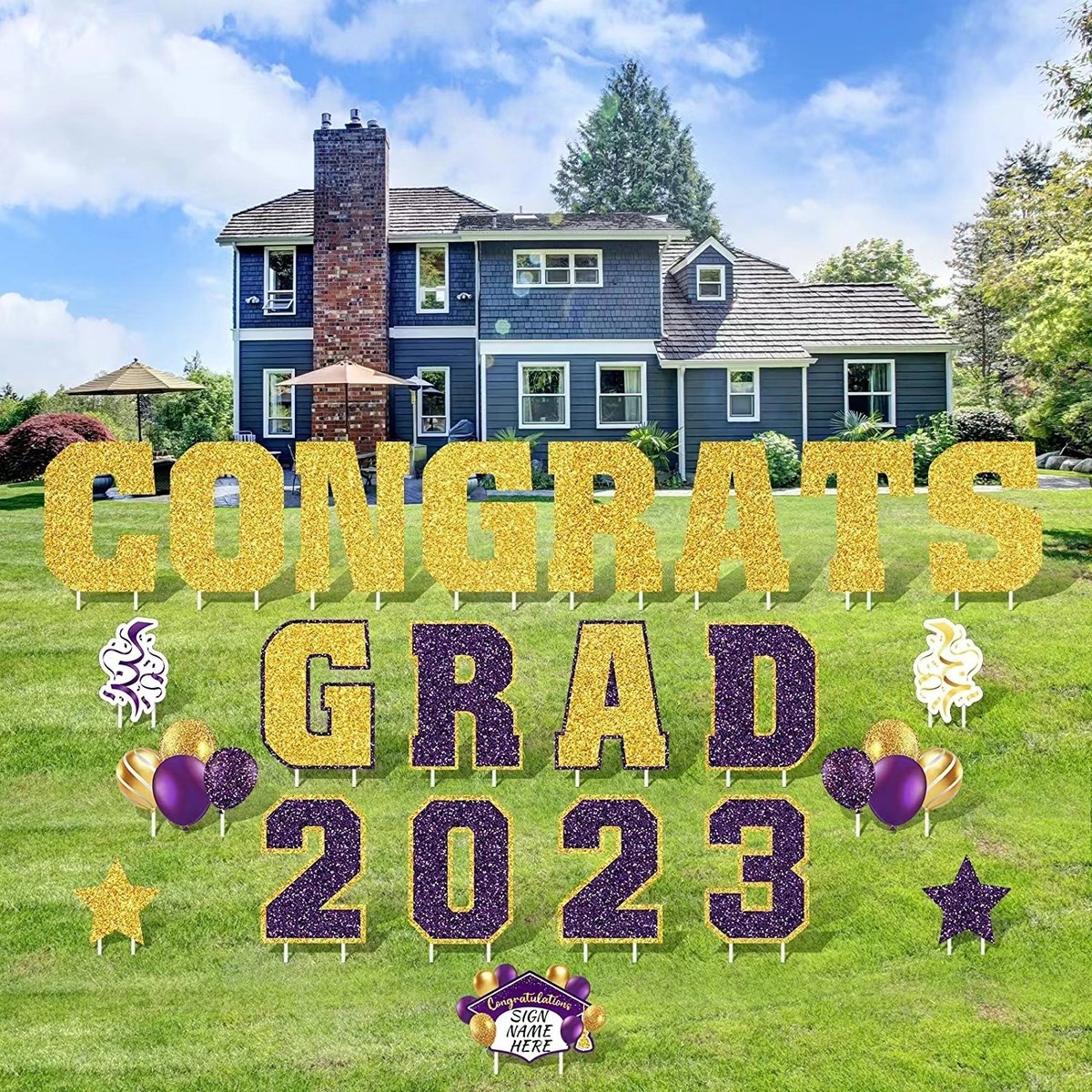 2023花园庭院学校地插空水标牌户外装饰用品防雨板毕业季插牌