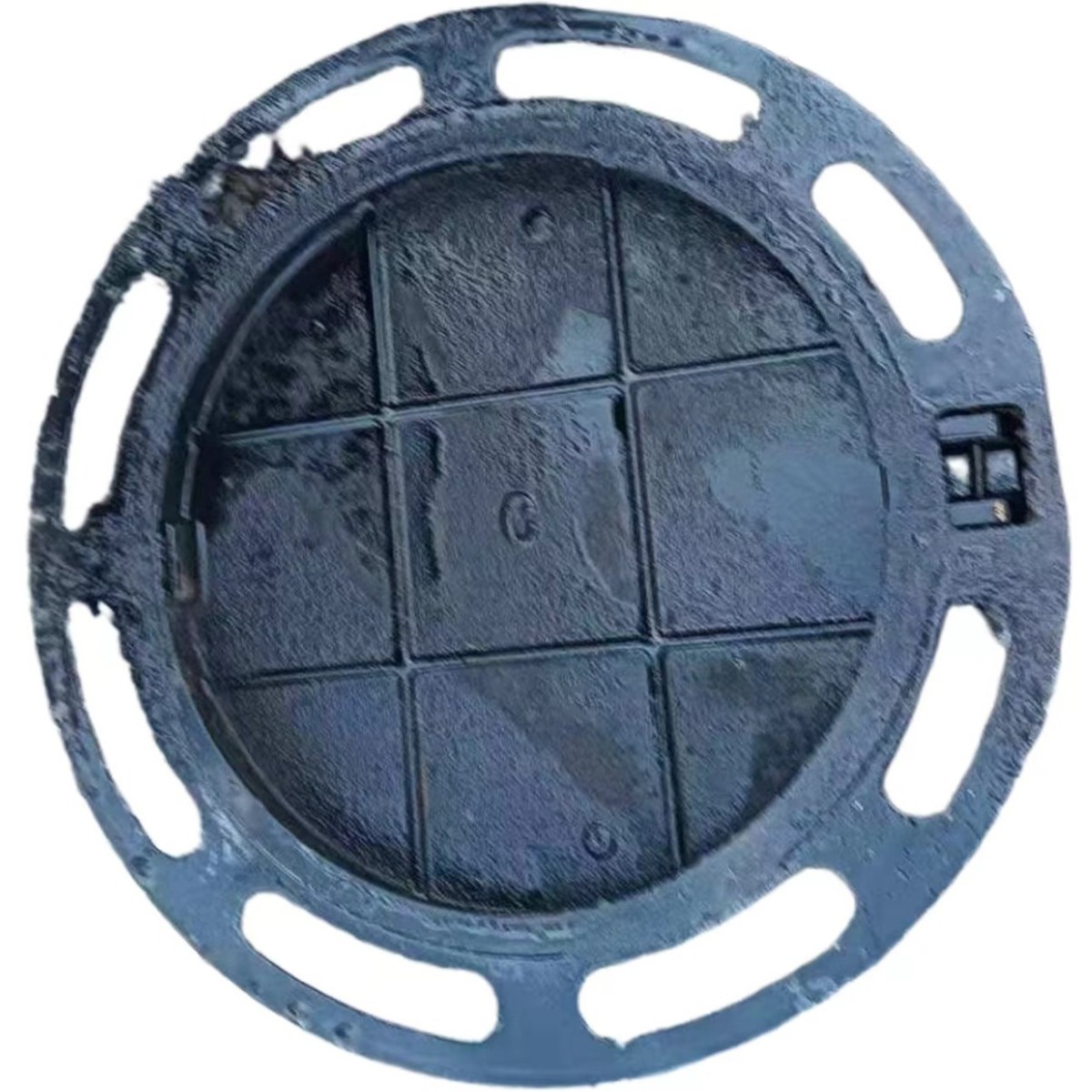 厂家批发球墨铸铁圆形井盖市政排雨污300*300圆形下水道井盖