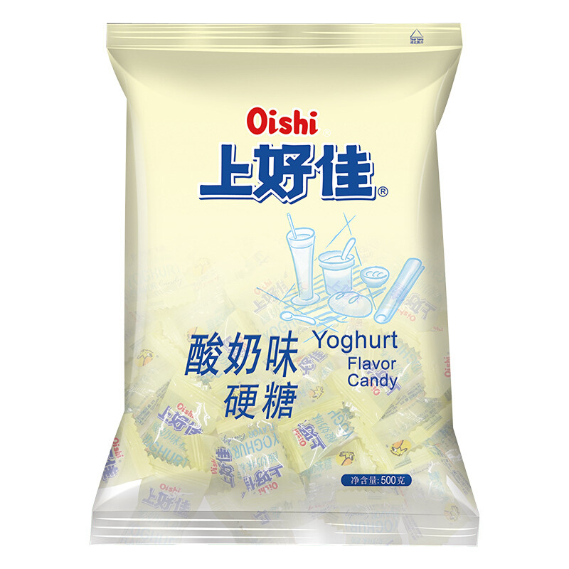 新货上好佳硬糖500g*2袋酸奶味糖果零食大袋结婚庆喜糖散装过年货