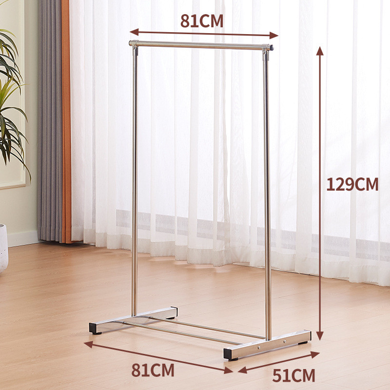 晾衣架不锈钢单杆挂衣架子移动阳台落地晒被子加粗加厚可家用室内