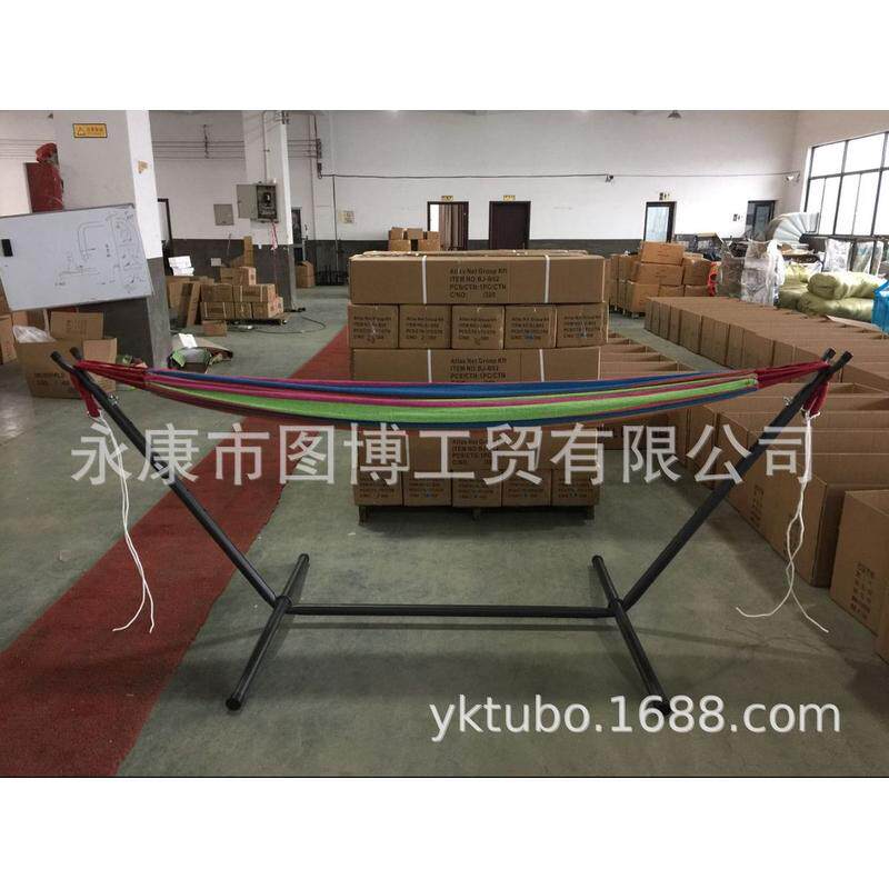 外贸出口可拆卸组装式户外室内吊床支架秋千架带双人帆布吊床包袋