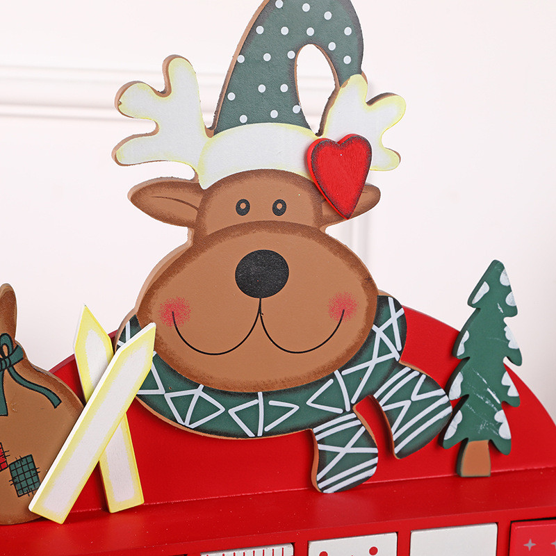 圣诞节装饰2021日历倒数圣诞场景布置圣诞节饰品麋鹿圣诞摆件
