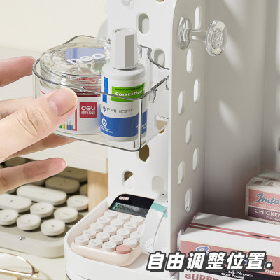旋转洞洞板笔筒儿童收纳盒高颜值ins风学生女孩男生桌面笔桶创意