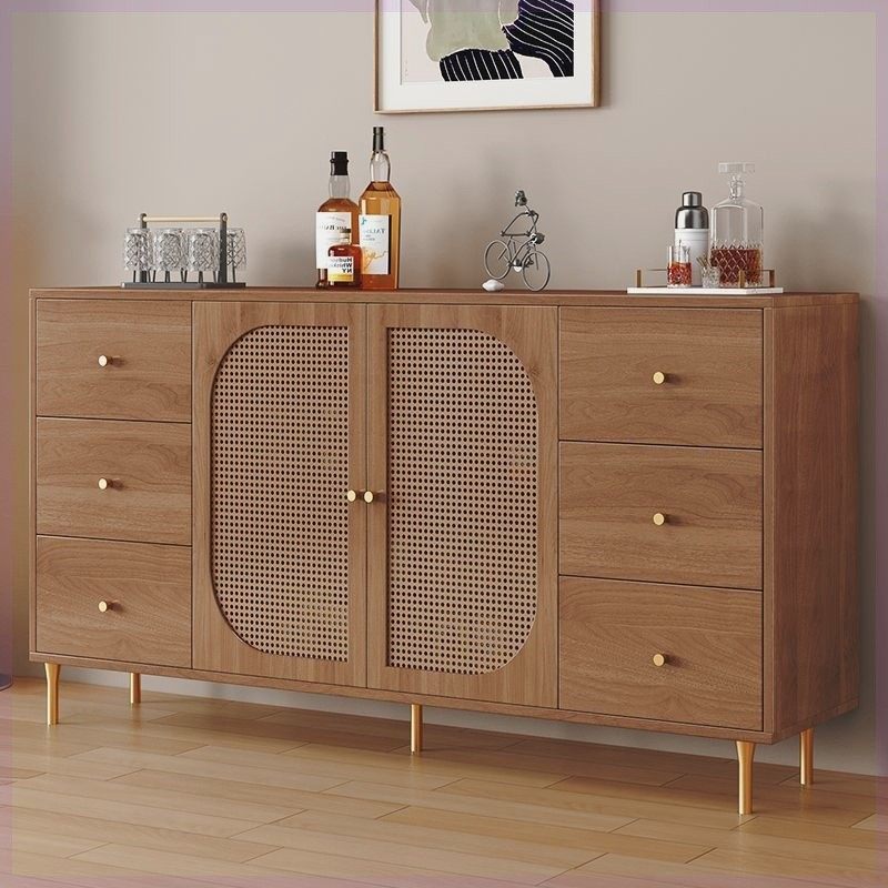 j梷1奶油风藤编茶展示柜家用客厅靠墙一体餐边柜现代简约边柜酒柜,住宅家具,餐边柜,淘宝优惠券,粉丝福利购,淘宝优惠卷