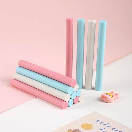 圆形柱体橡皮擦按动替换芯小学生幼儿园儿童专用品可爱橡皮环保